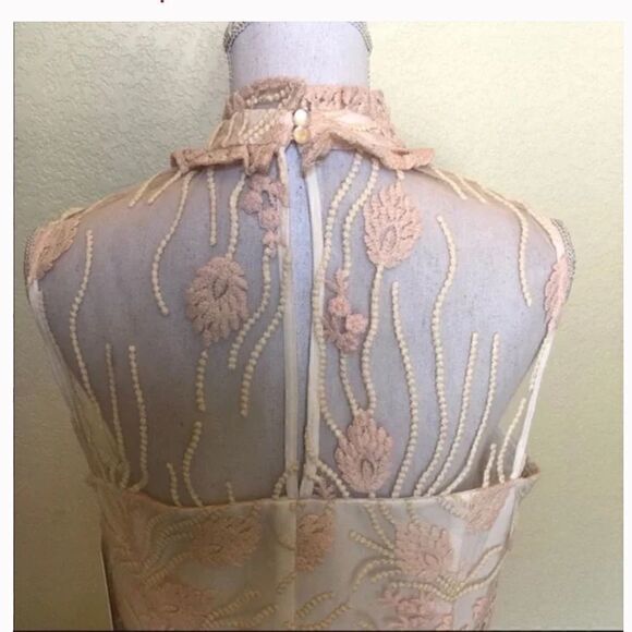 Nanette Lepore Bella Donna embroidery illusion neckline Balletcore minidress - Picture 12 of 16